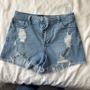 Hollister Light Blue Distressed Jean Shorts